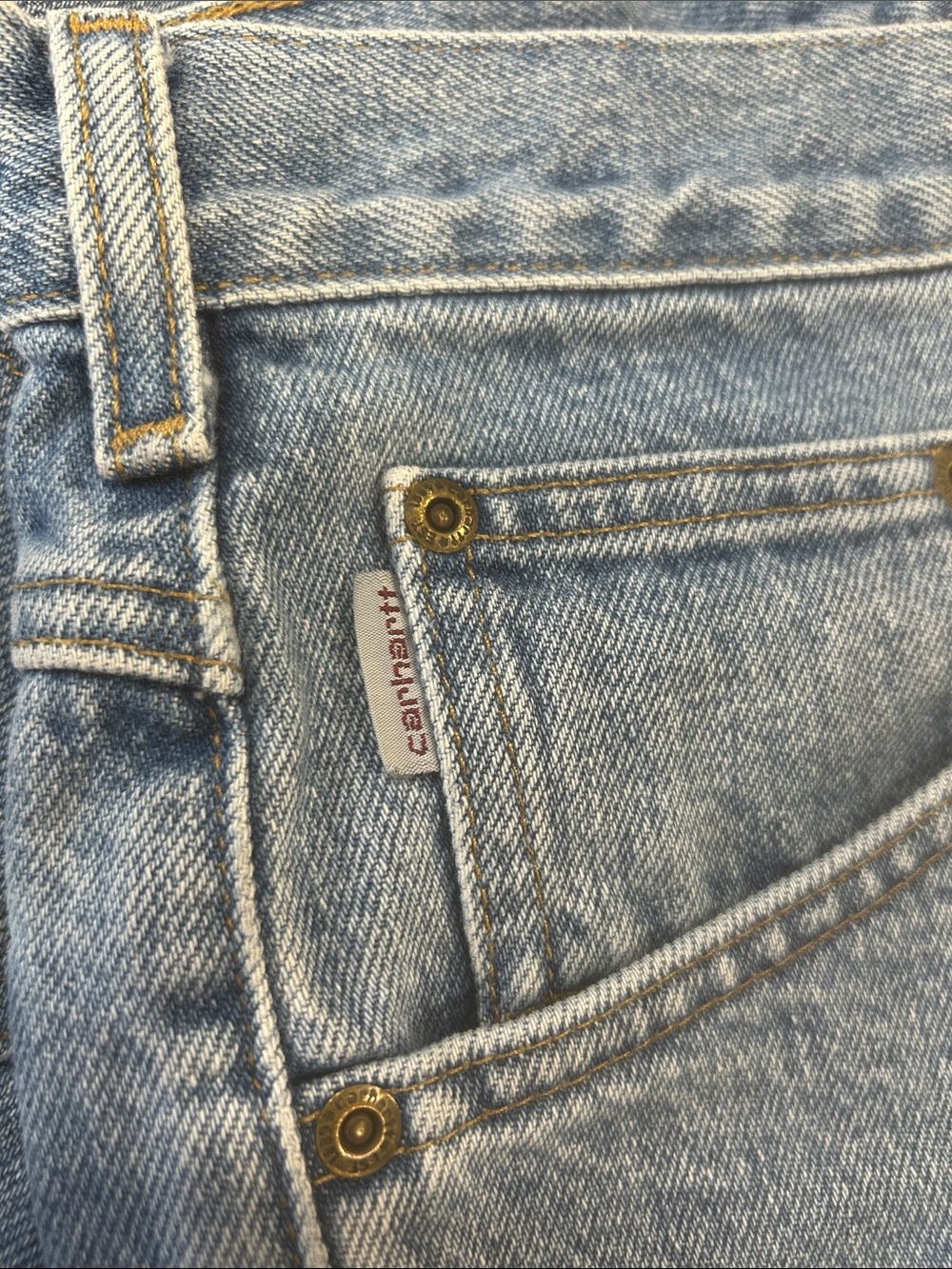 Carhartt B17 Relaxed Fit Tapered Jeans Mens 34x27 Light Wash Workwear Denim - Picture 15 of 15
